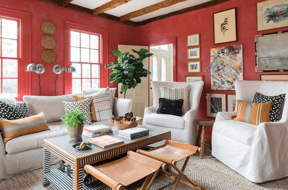 40 Red Living Room Ideas (Photos)