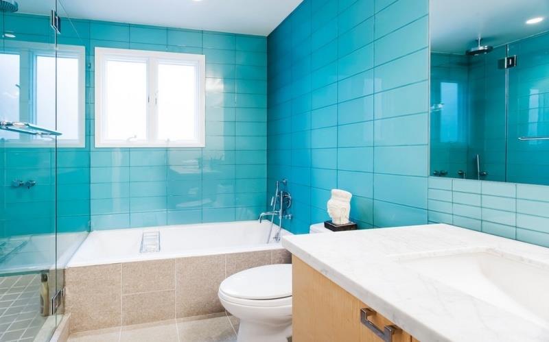 Синяя ванная комната дизайн фото