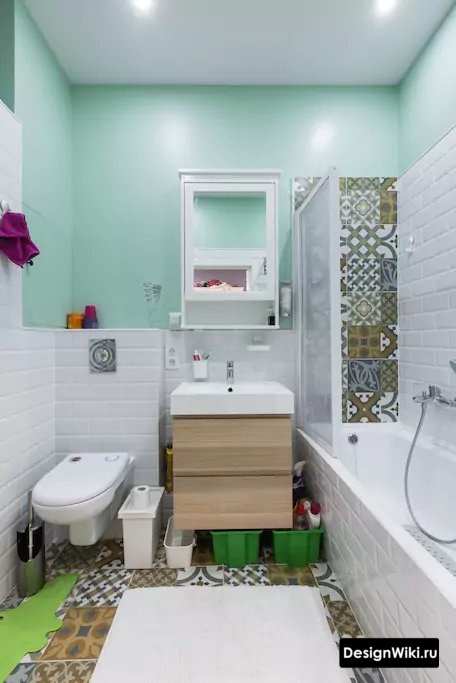 Дизайн ванной комнаты в хрущевке с туалетом #дизайнпроект #ванная